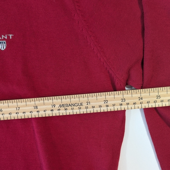 GANT Vintage 100% Cotton Knit Sweater Red Made in Hong Kong XXL- Fits Modern XL - Picture 10 of 14